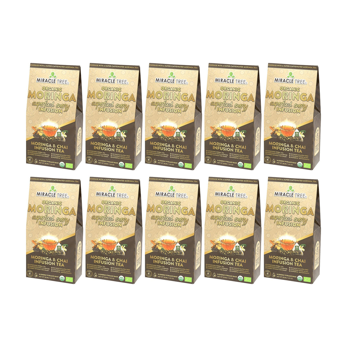 Organic Moringa Energy Tea - Chai - Natural Coffee Alternative