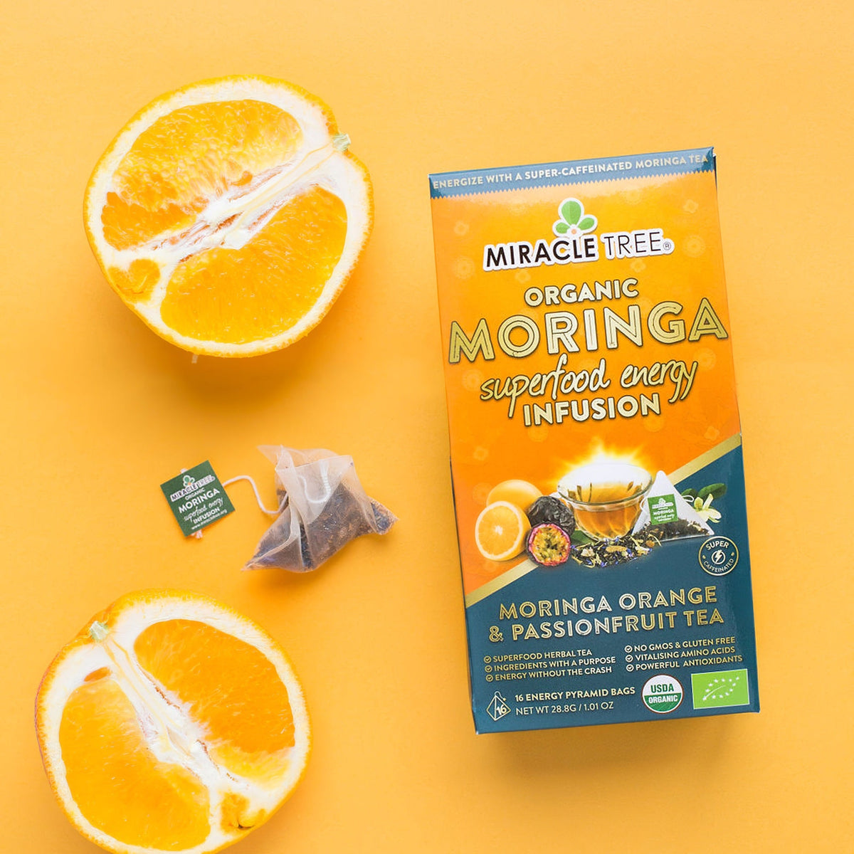 Organic Moringa Energy Tea - Orange Passionfruit - Natural Coffee Alternative