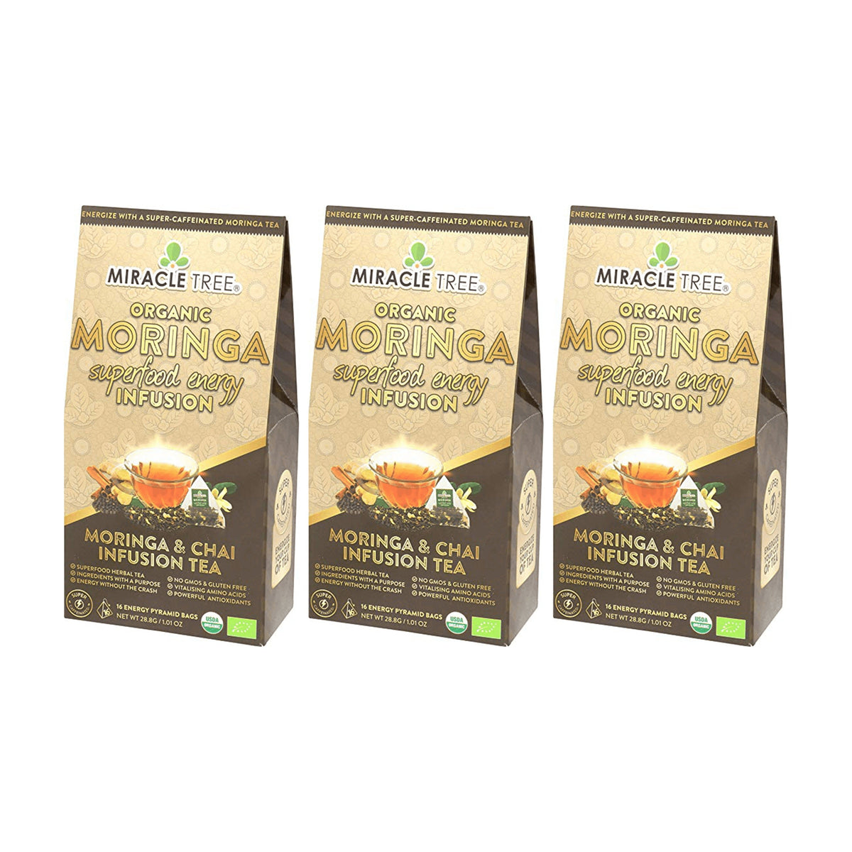Organic Moringa Energy Tea - Chai - Natural Coffee Alternative